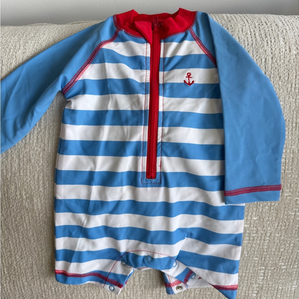 Little Me Red and Blue Nautical Baby Outfit